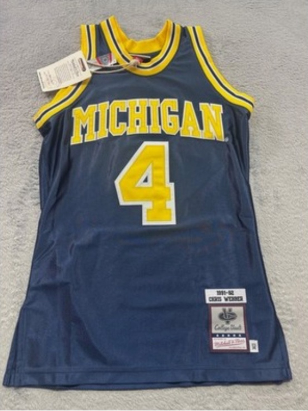 Mitchell & Ness Navy and Yellow College Vault Basketball Jersey Patch
